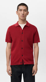 Mango shirt lino in red-002