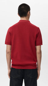 Mango shirt lino in red-003