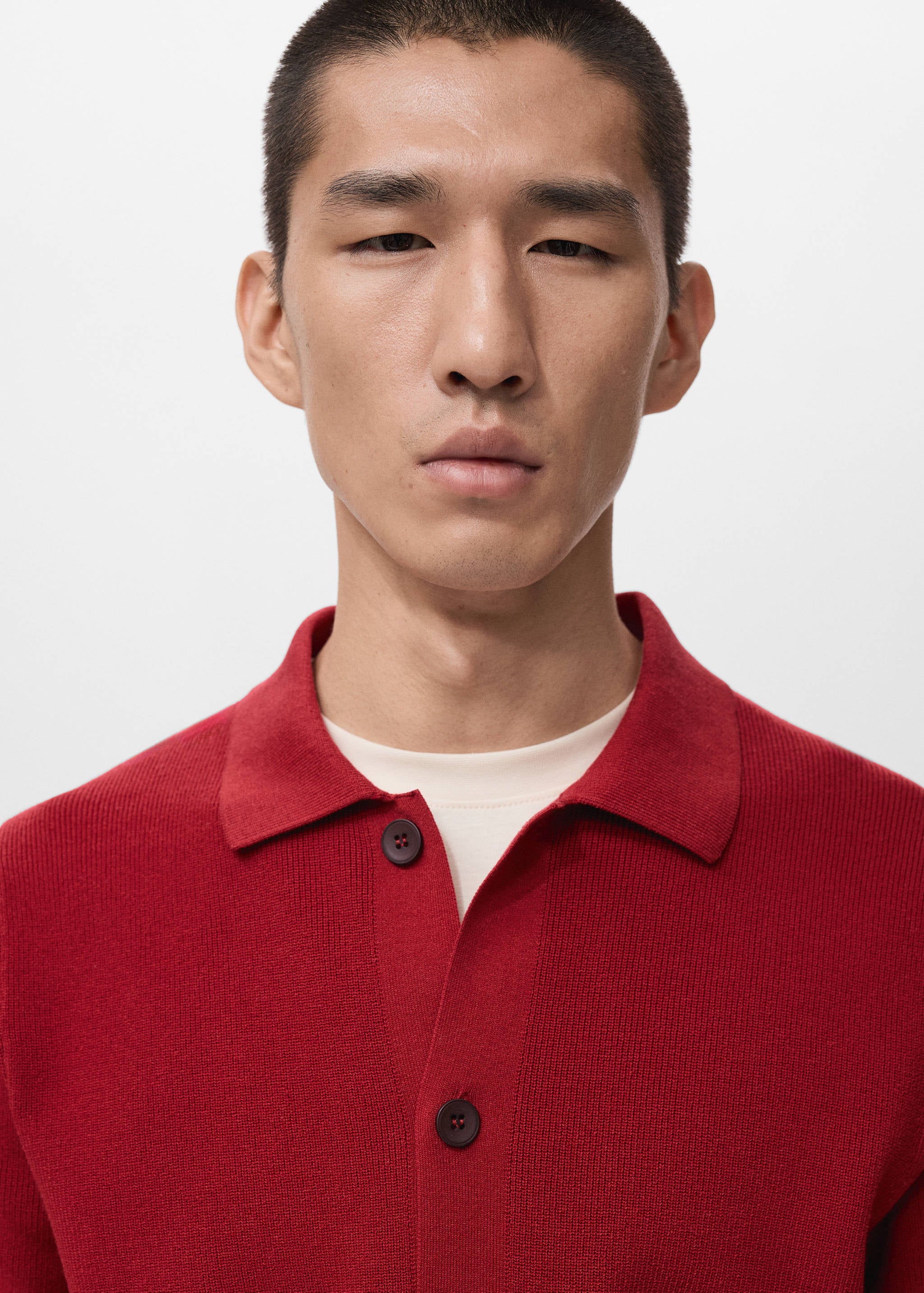 Mango shirt lino in red-004
