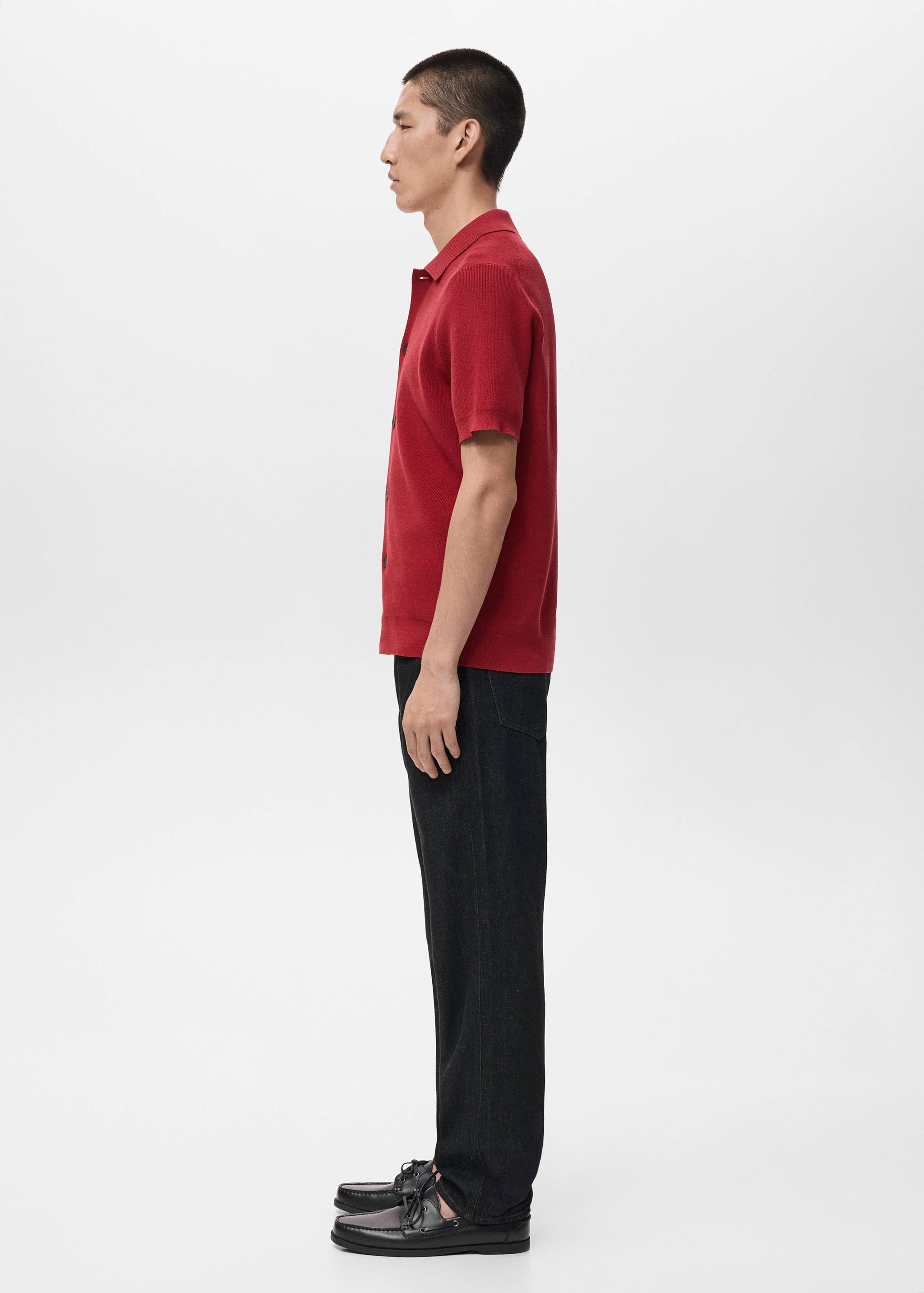 Mango shirt lino in red-008