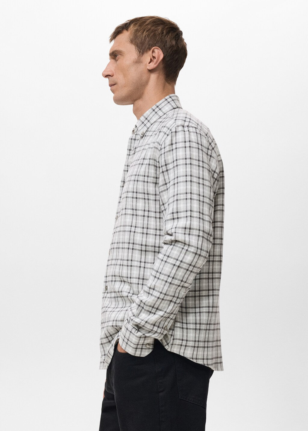 Mango shirt roma in light vigore grey - Image 5