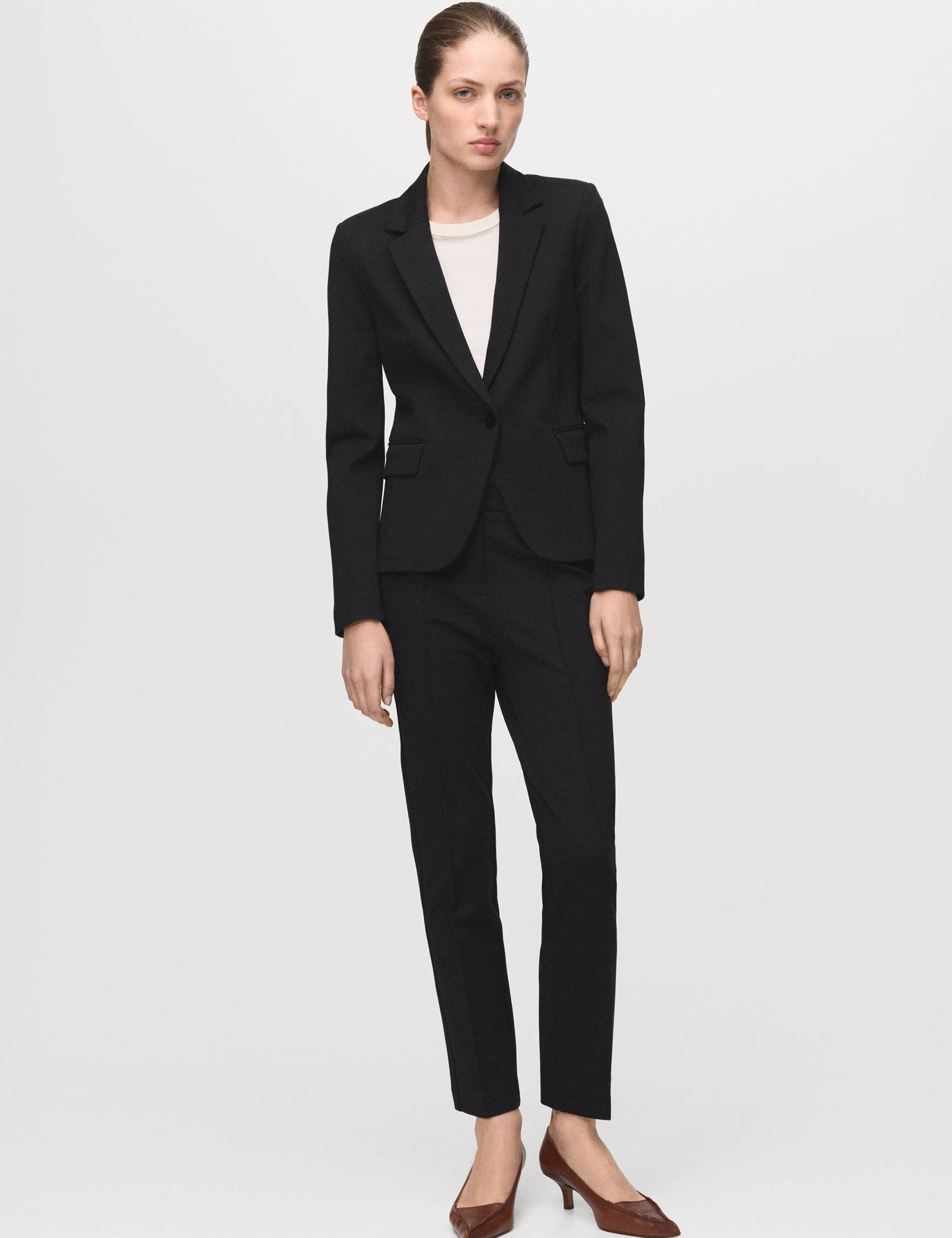 Mango trousers paloma in black - full