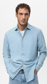 Mango shirt denim in light denim-002