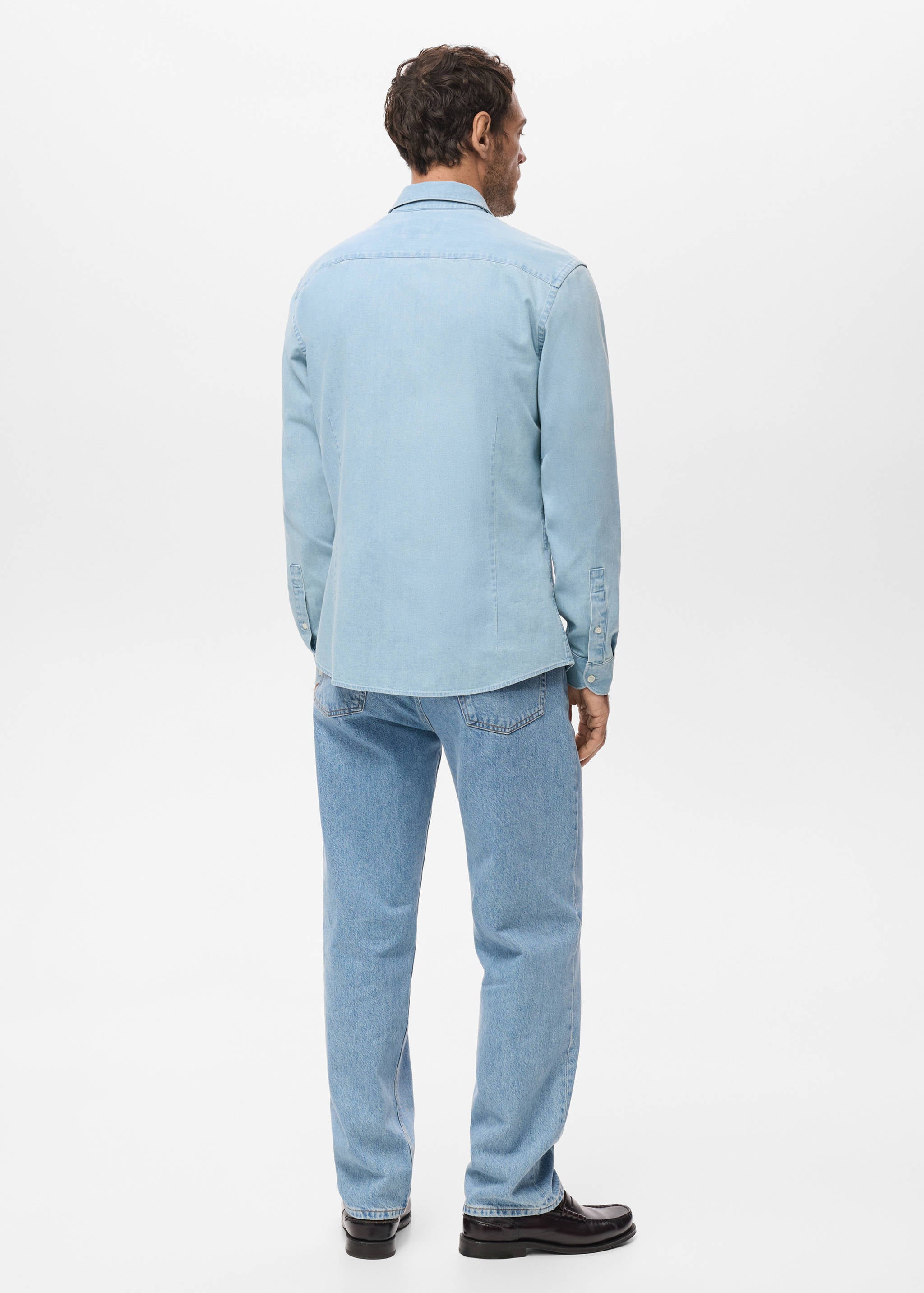 Mango shirt denim in light denim-003