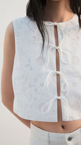 Mango vest broided in white - Image 1