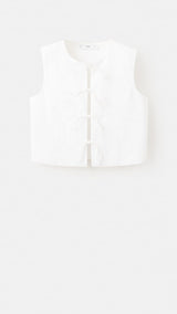 Mango vest broided in white - Image 2