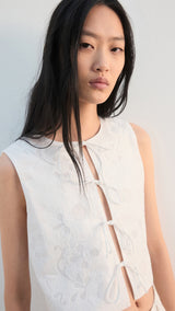Mango vest broided in white - Image 4