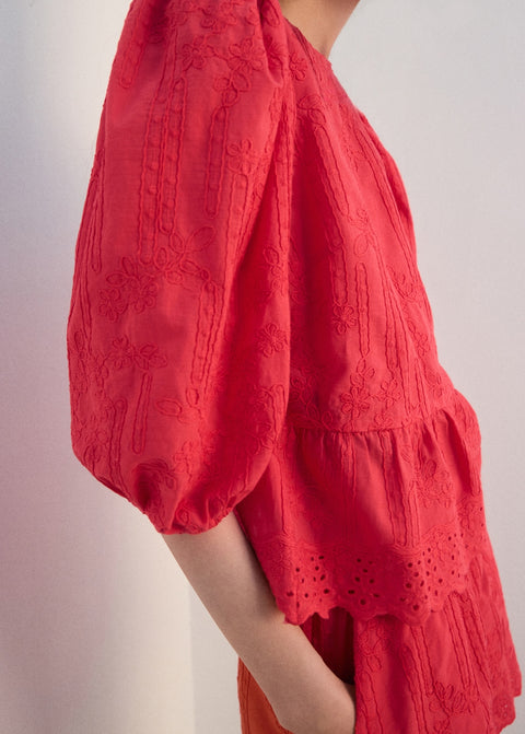 Mango blouse domino in tomato