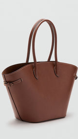 Mango shoulder bag capi in leather - Image 1