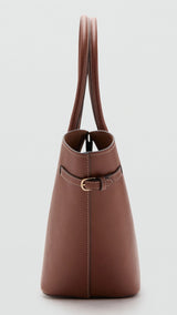 Mango shoulder bag capi in leather - Image 3