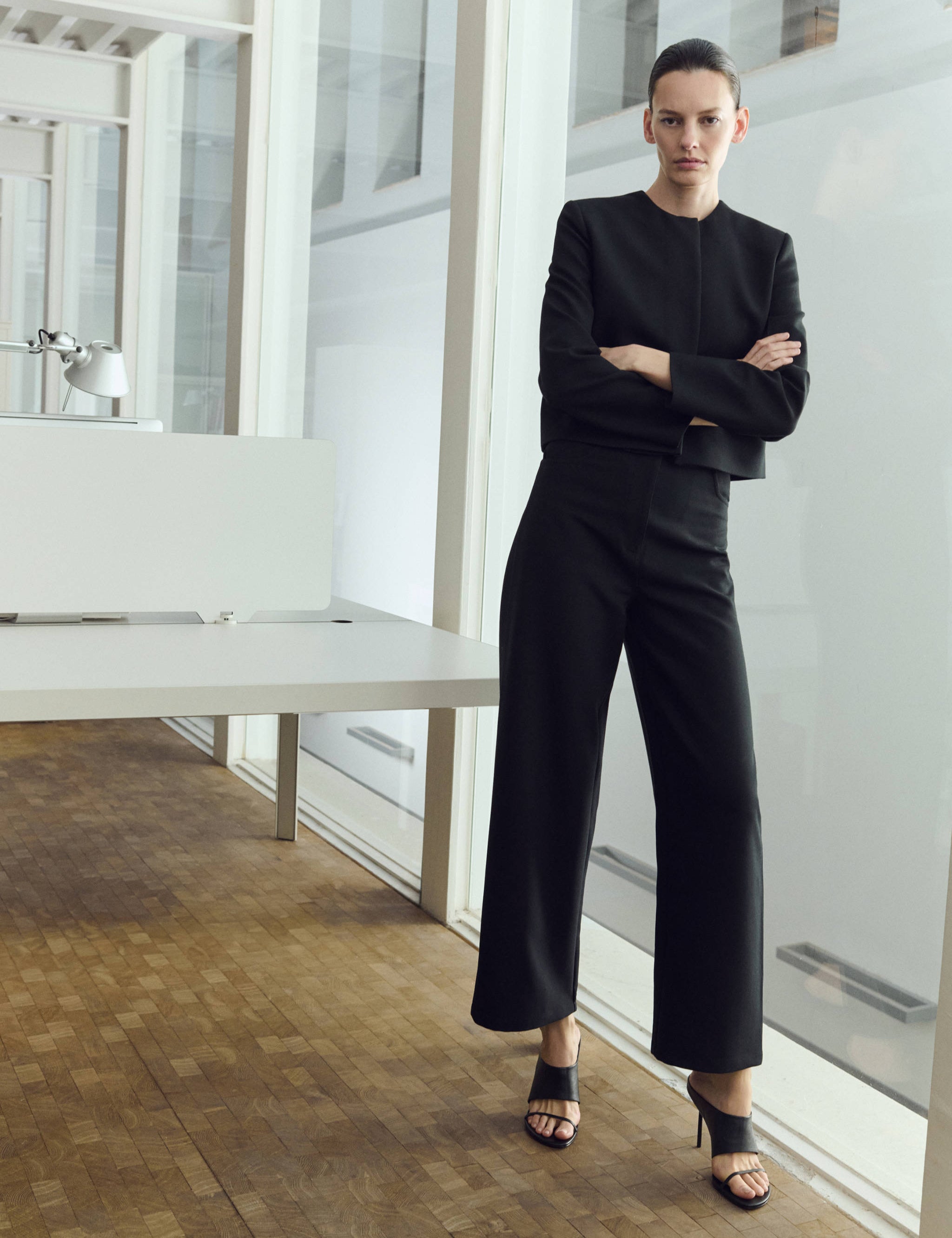 Mango trousers louis in black-001