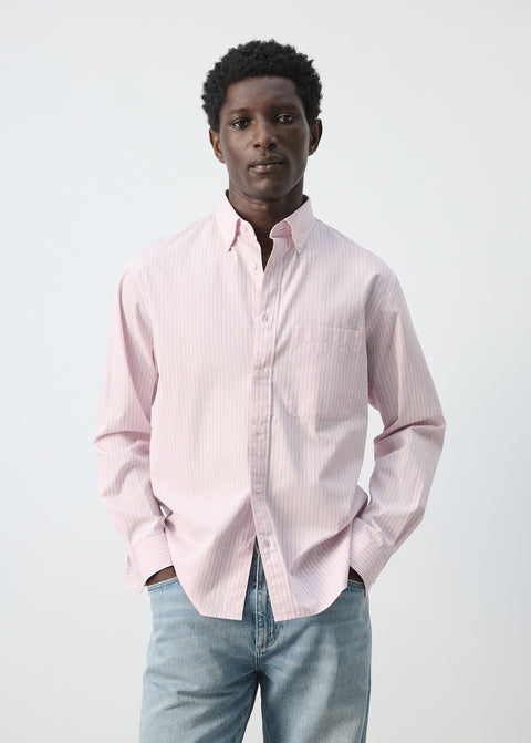 Mango shirt canela in pastel pink