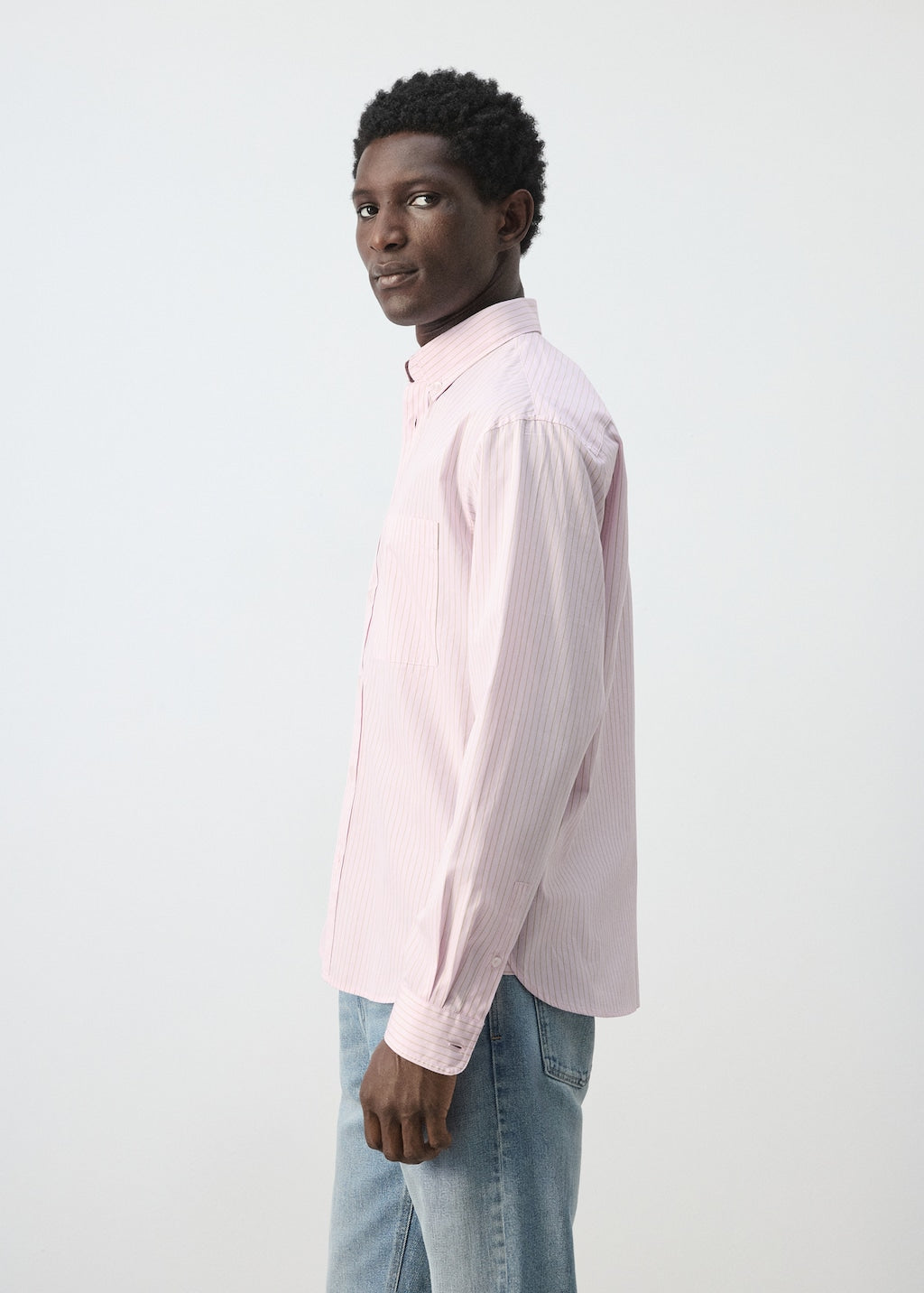 Mango shirt canela in pastel pink - Image 5