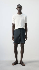 Mango bermudas carp in navy-001