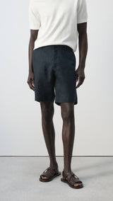 Mango bermudas carp in navy-002