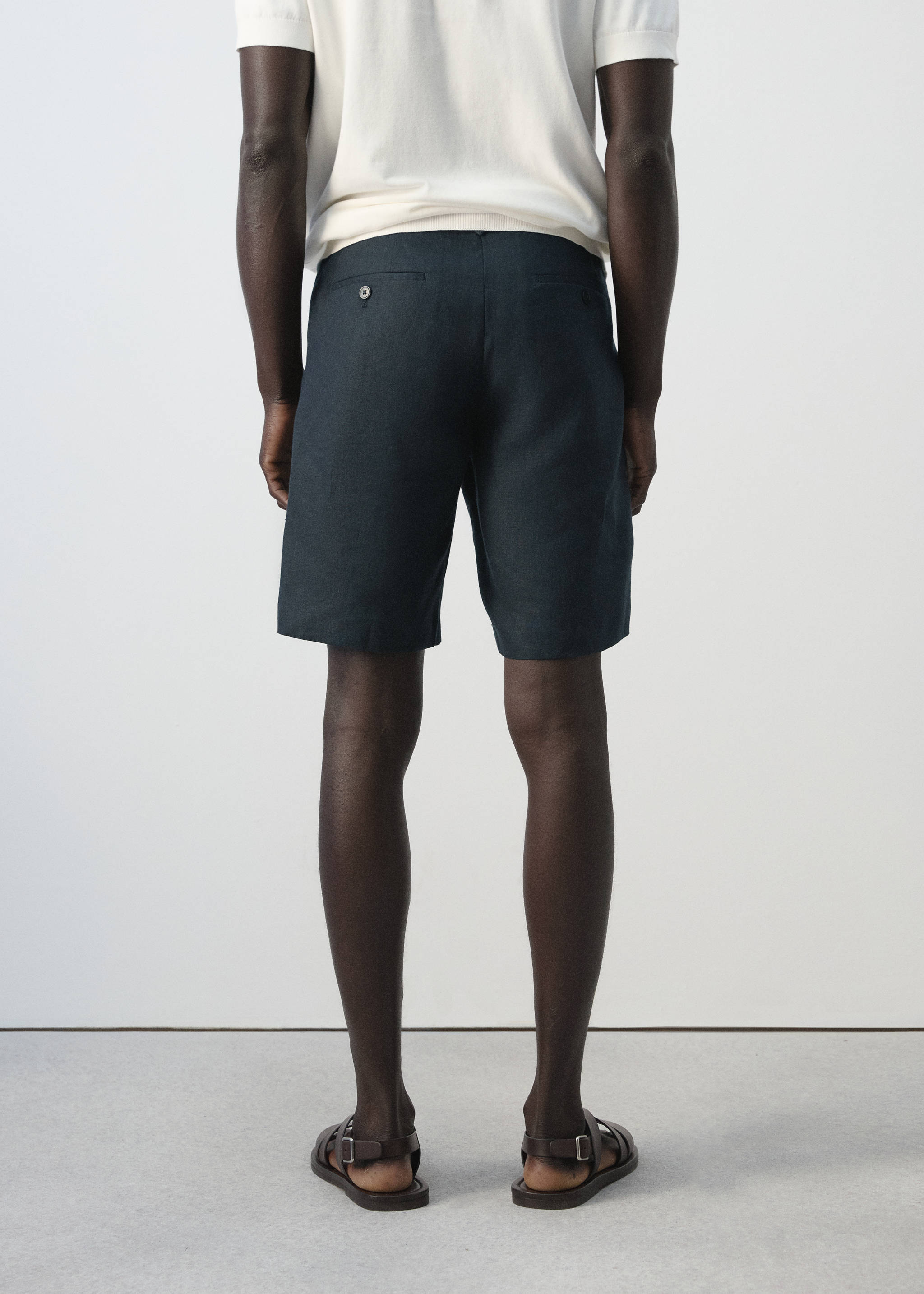 Mango bermudas carp in navy-003