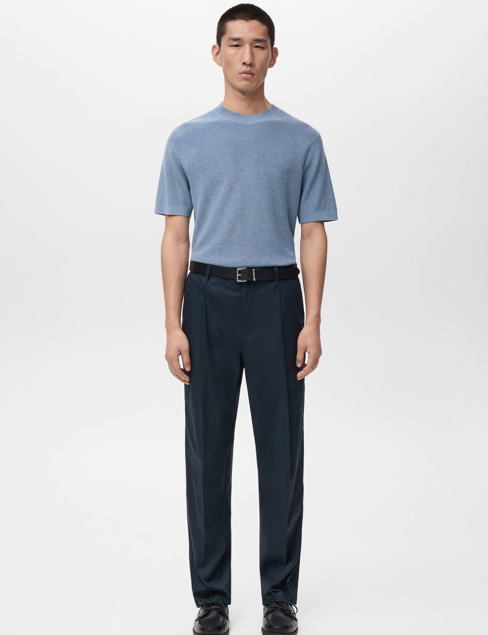 Mango t-shirt lino in porcelain-001