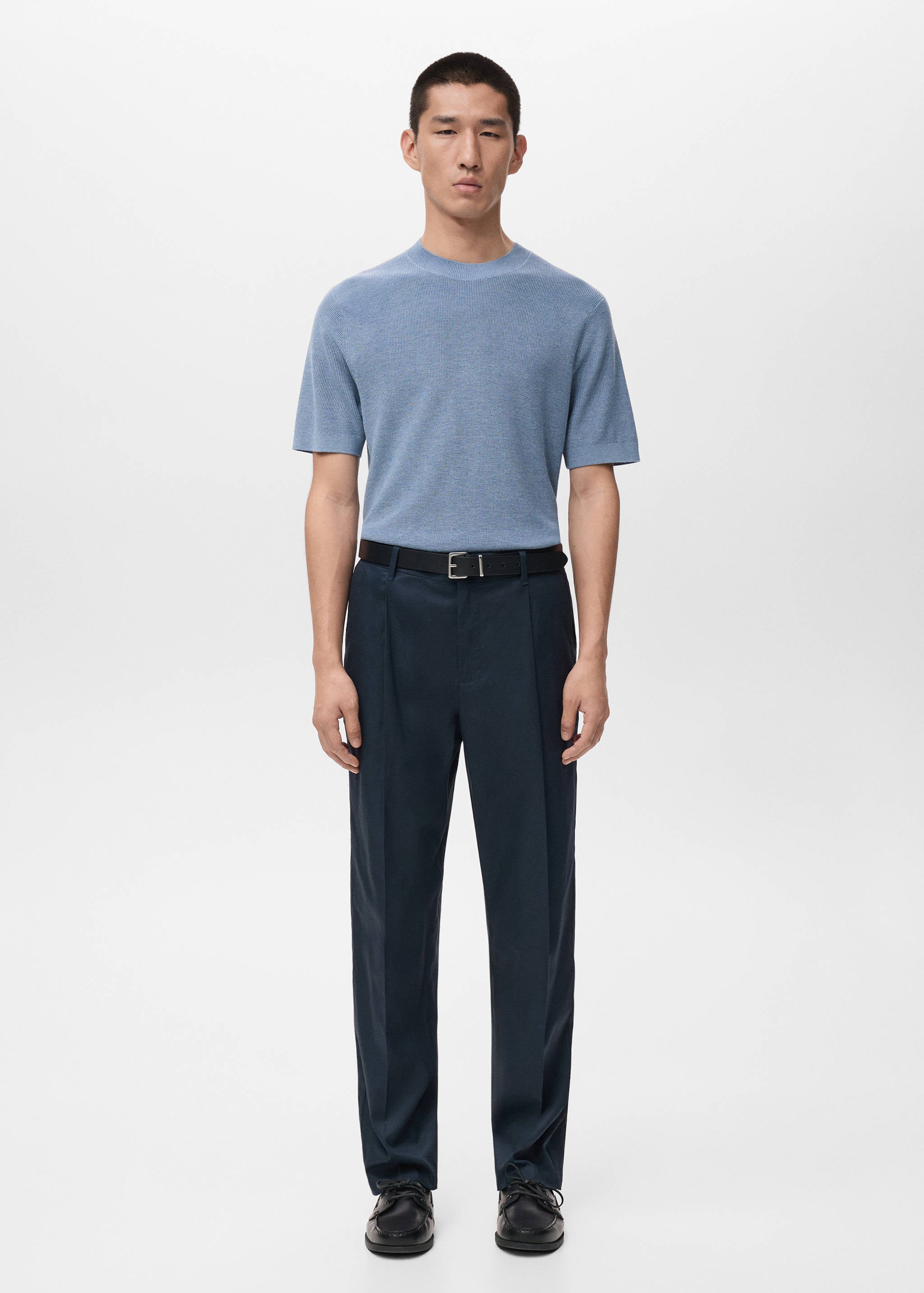 Mango t-shirt lino in porcelain-001