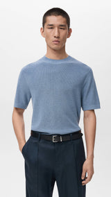 Mango t-shirt lino in porcelain-002