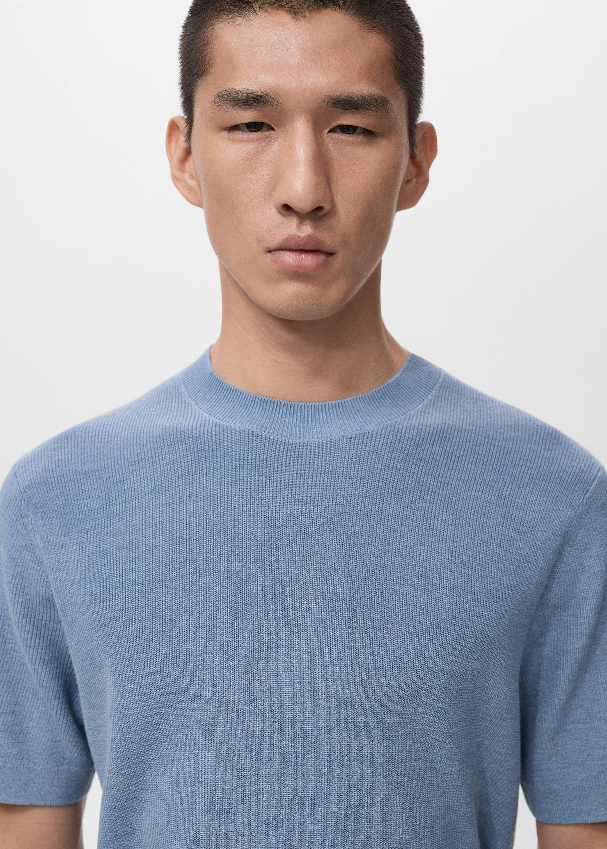 Mango t-shirt lino in porcelain-004