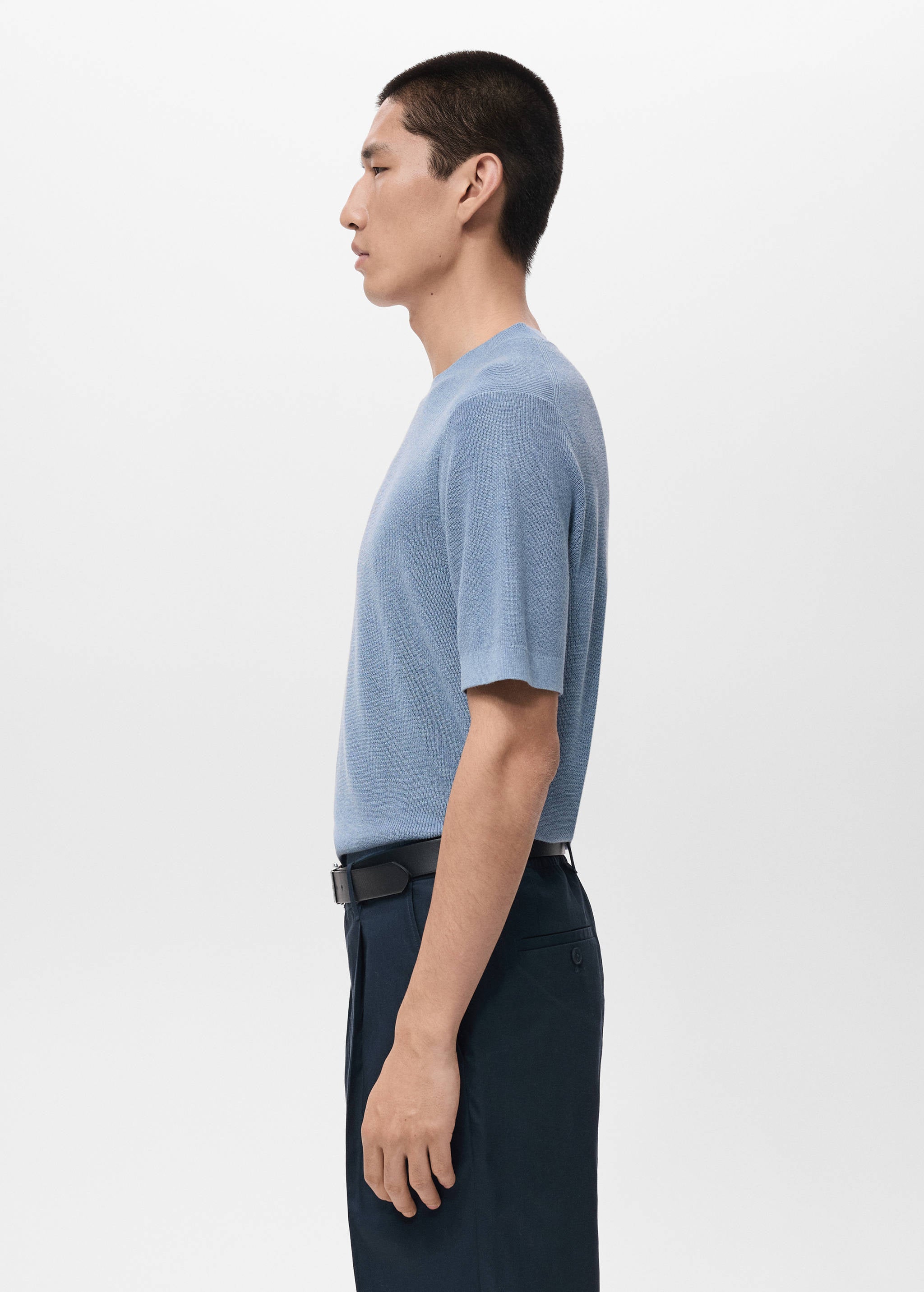 Mango t-shirt lino in porcelain-008