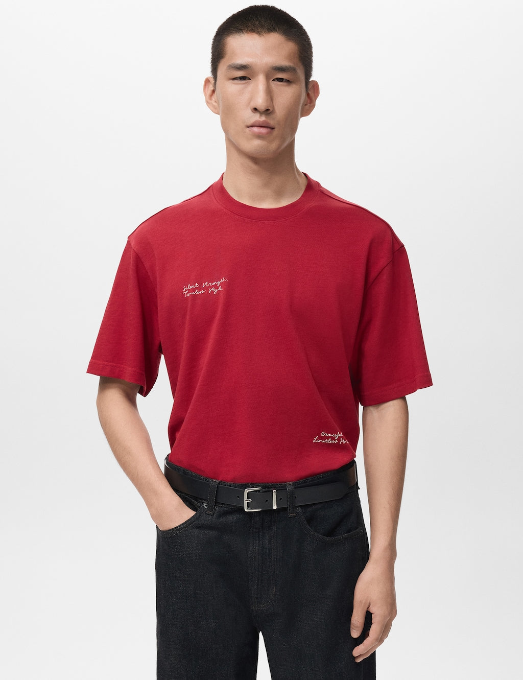 Mango t-shirt goah in red - Image 1