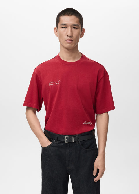 Mango t-shirt goah in red