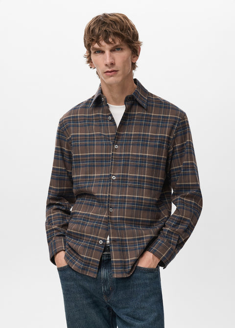 Mango shirt sohom in tobacco