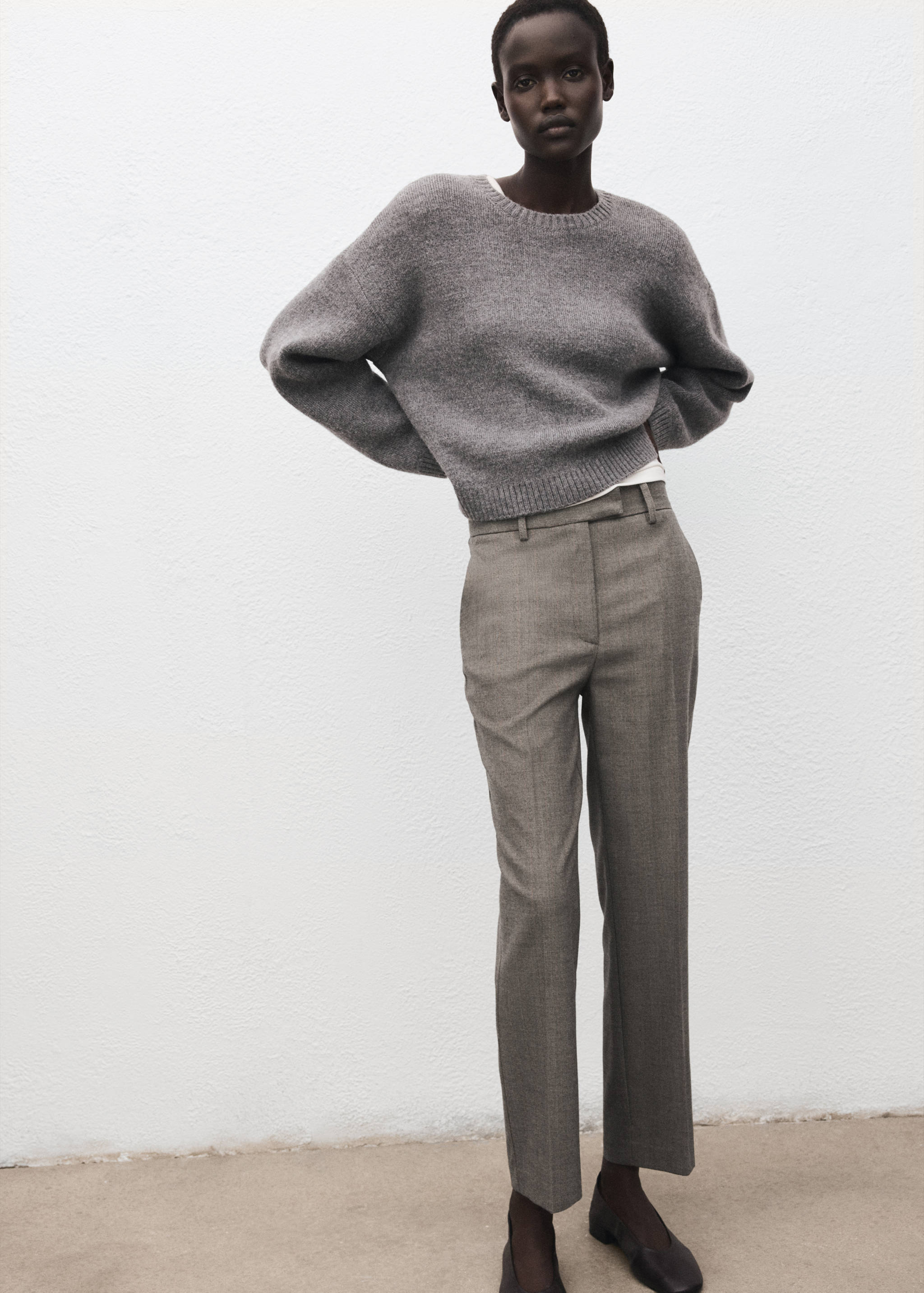 Mango trousers newarm in light vigore grey-008