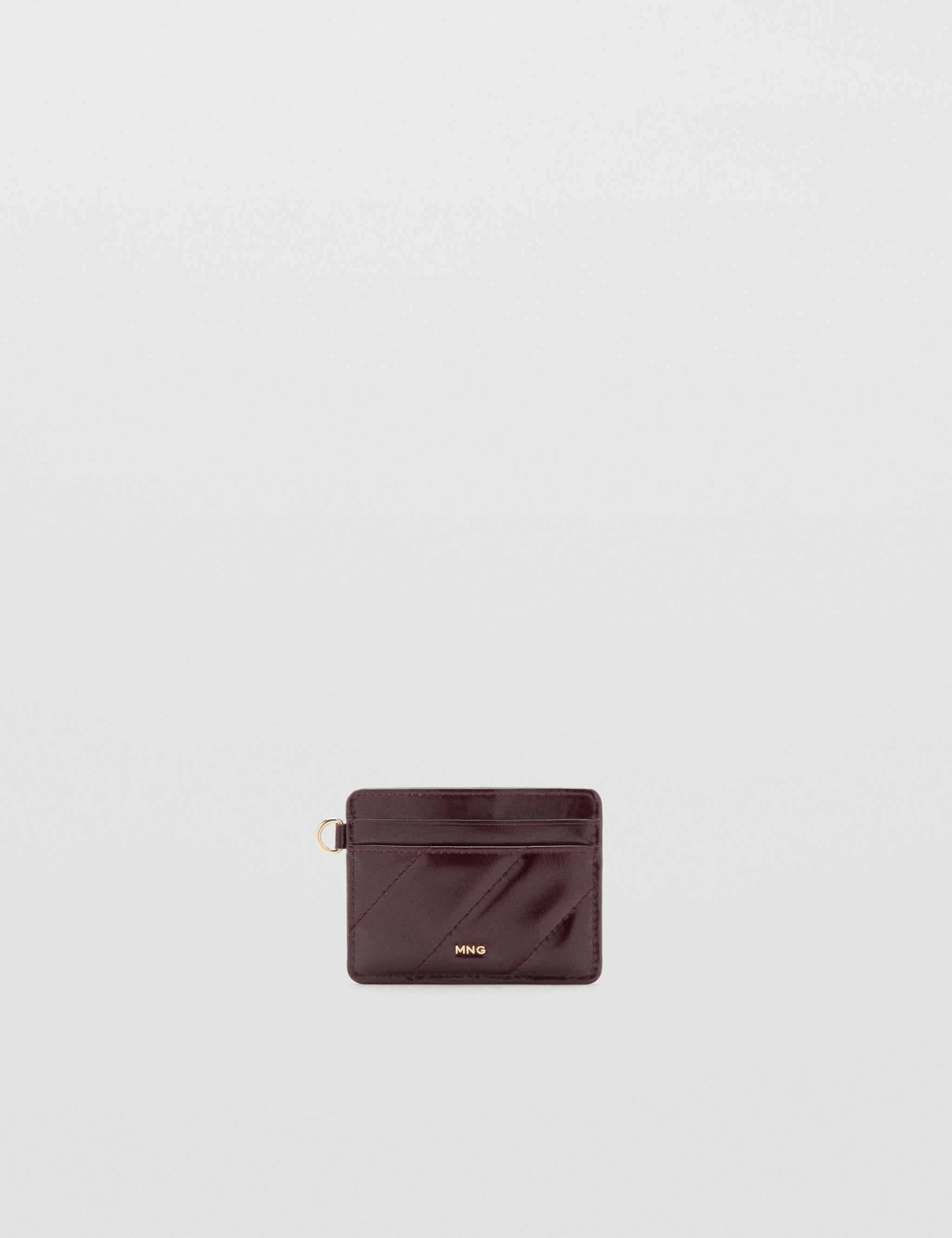 Mango card holder diagonal in eggplant-051