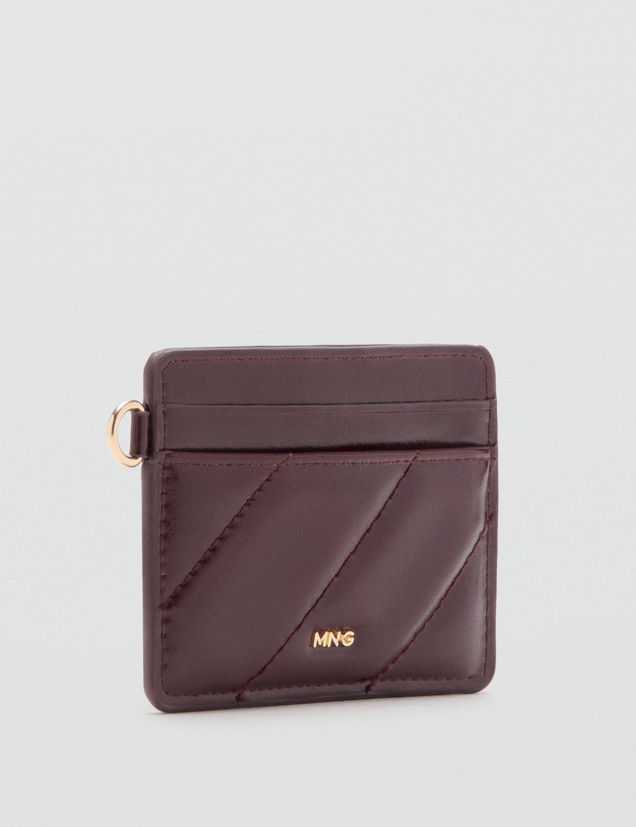 Mango card holder diagonal in eggplant-052