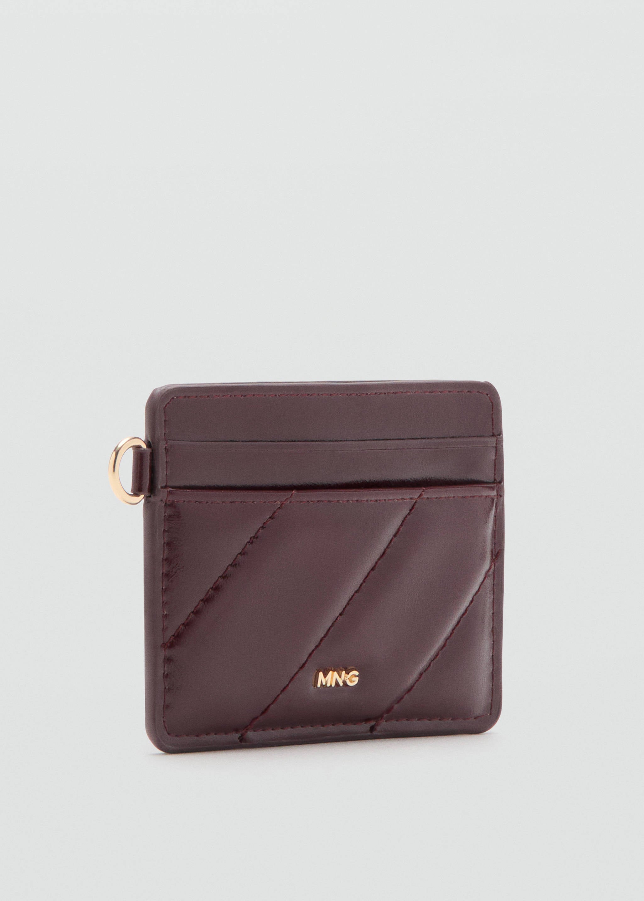 Mango card holder diagonal in eggplant-052