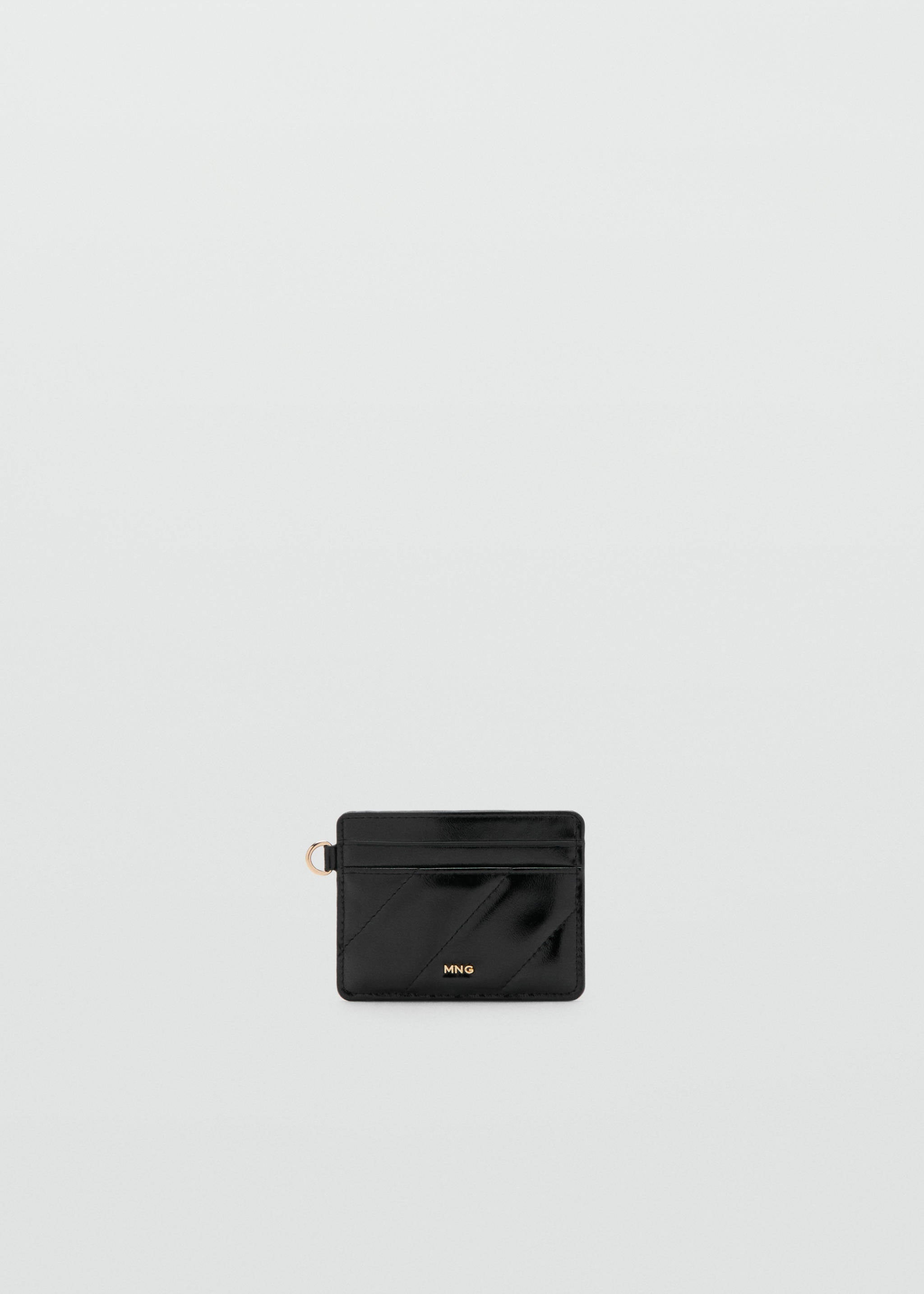 Mango card holder diagonal in black-051
