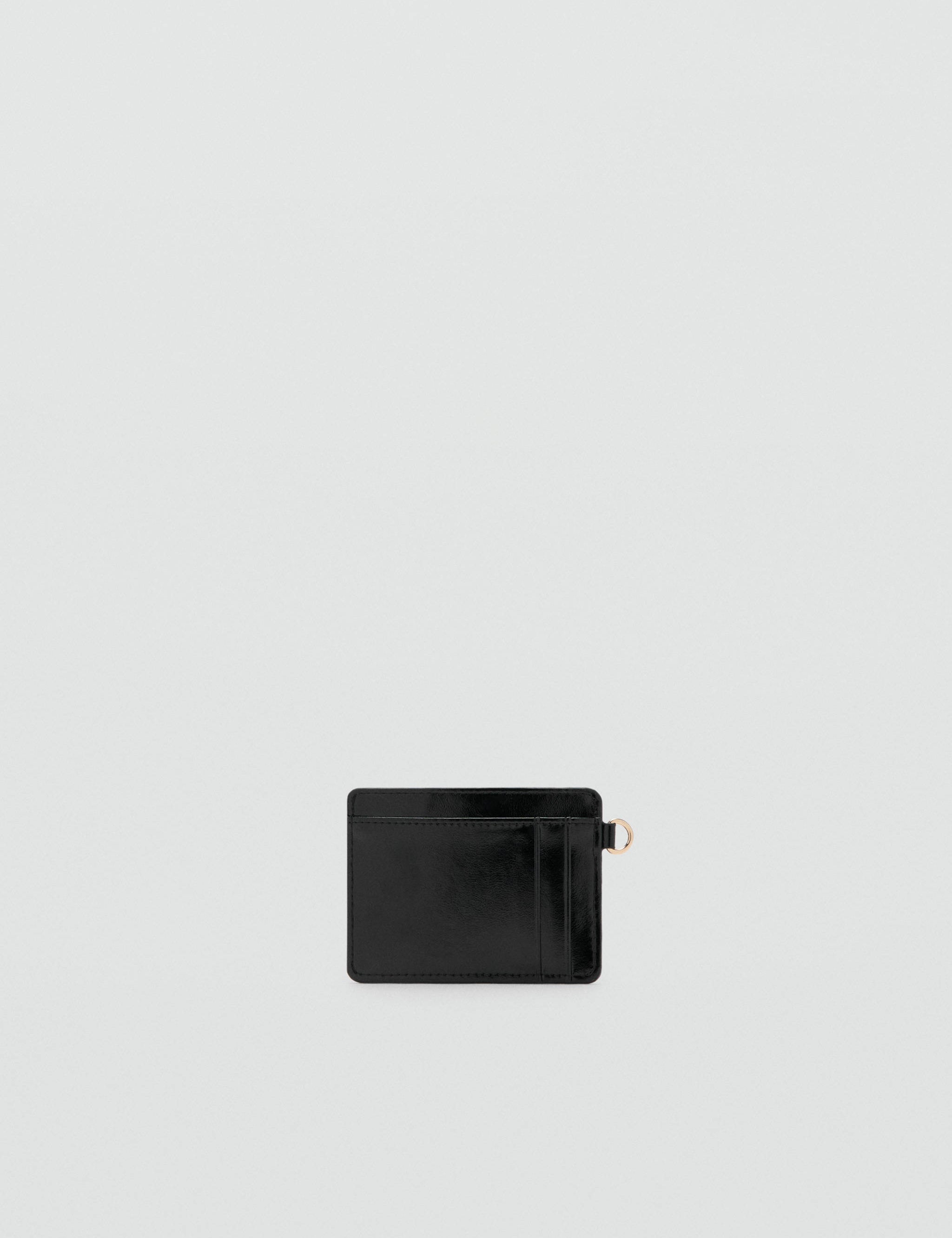 Mango card holder diagonal in black-052