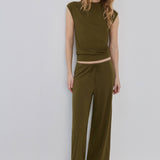 Mango trousers candelap in khaki-001