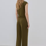 Mango trousers candelap in khaki-003