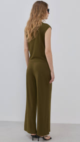 Mango trousers candelap in khaki-003