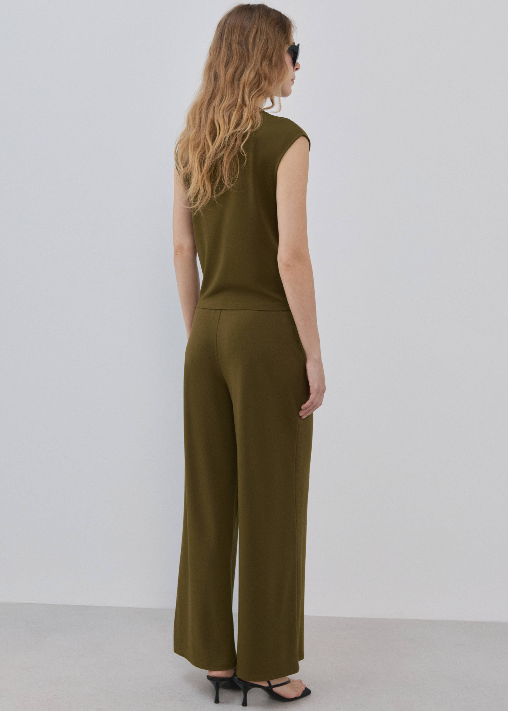 Mango trousers candelap in khaki-003