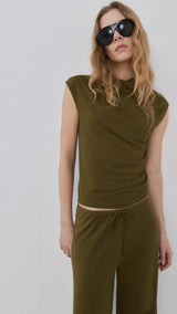 Mango trousers candelap in khaki-004