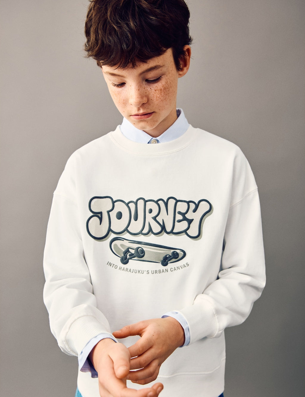 Mango sweatshirt journey in off white - Image 1