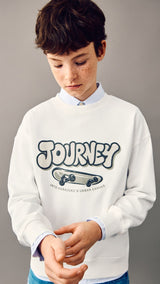 Mango sweatshirt journey in off white - Image 1