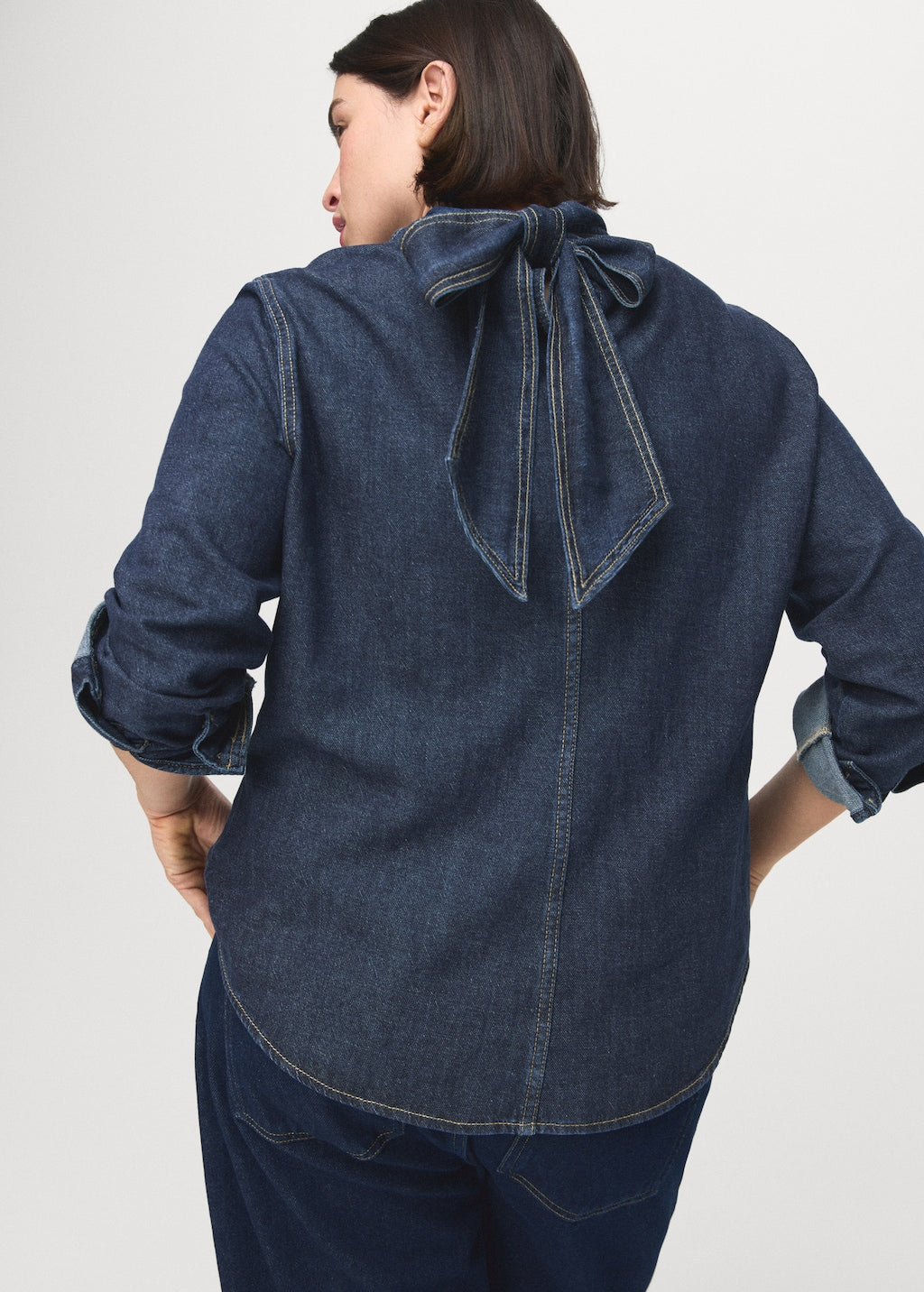 Mango shirt pippa in dark denim - Image 6
