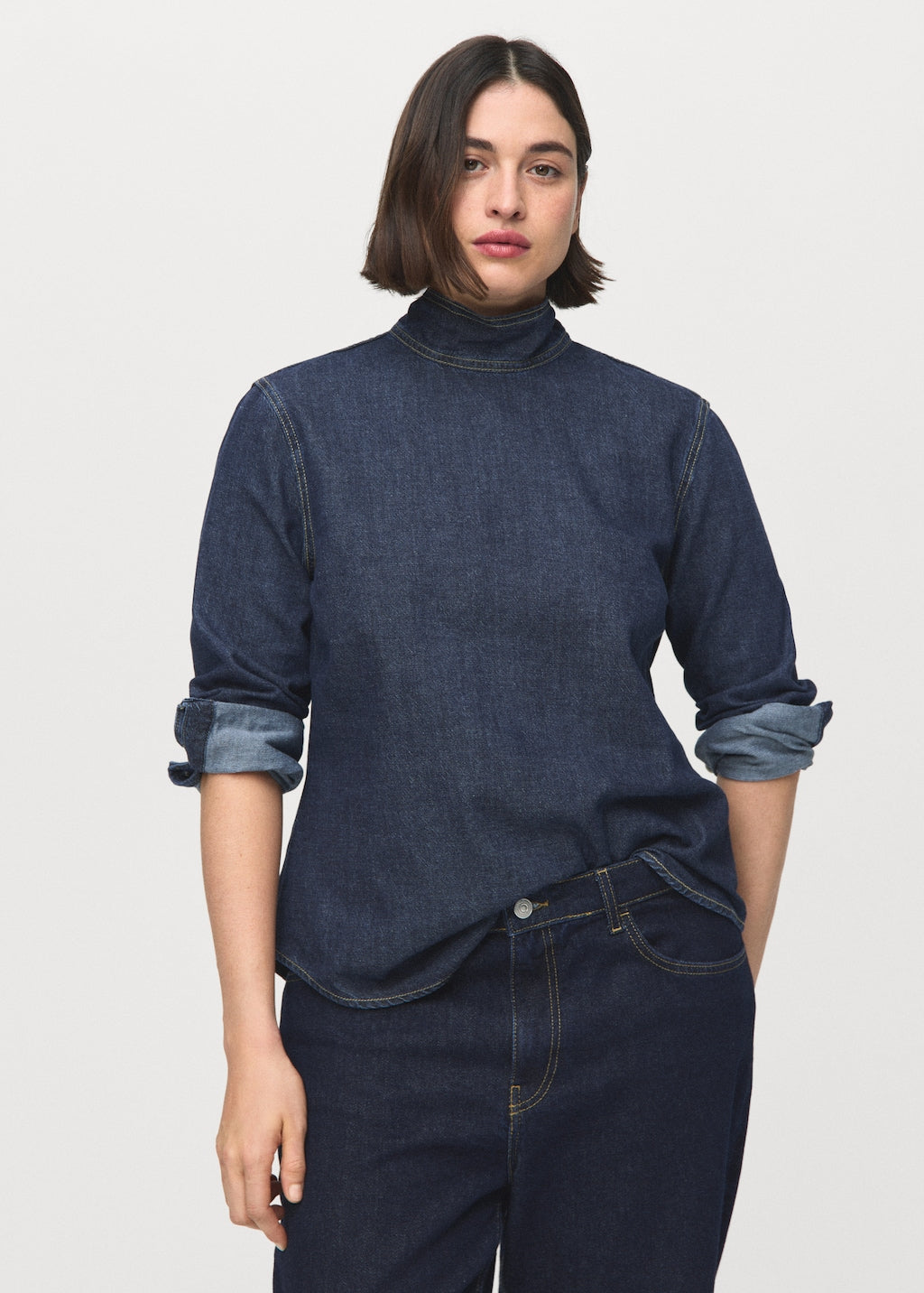 Mango shirt pippa in dark denim - Image 7