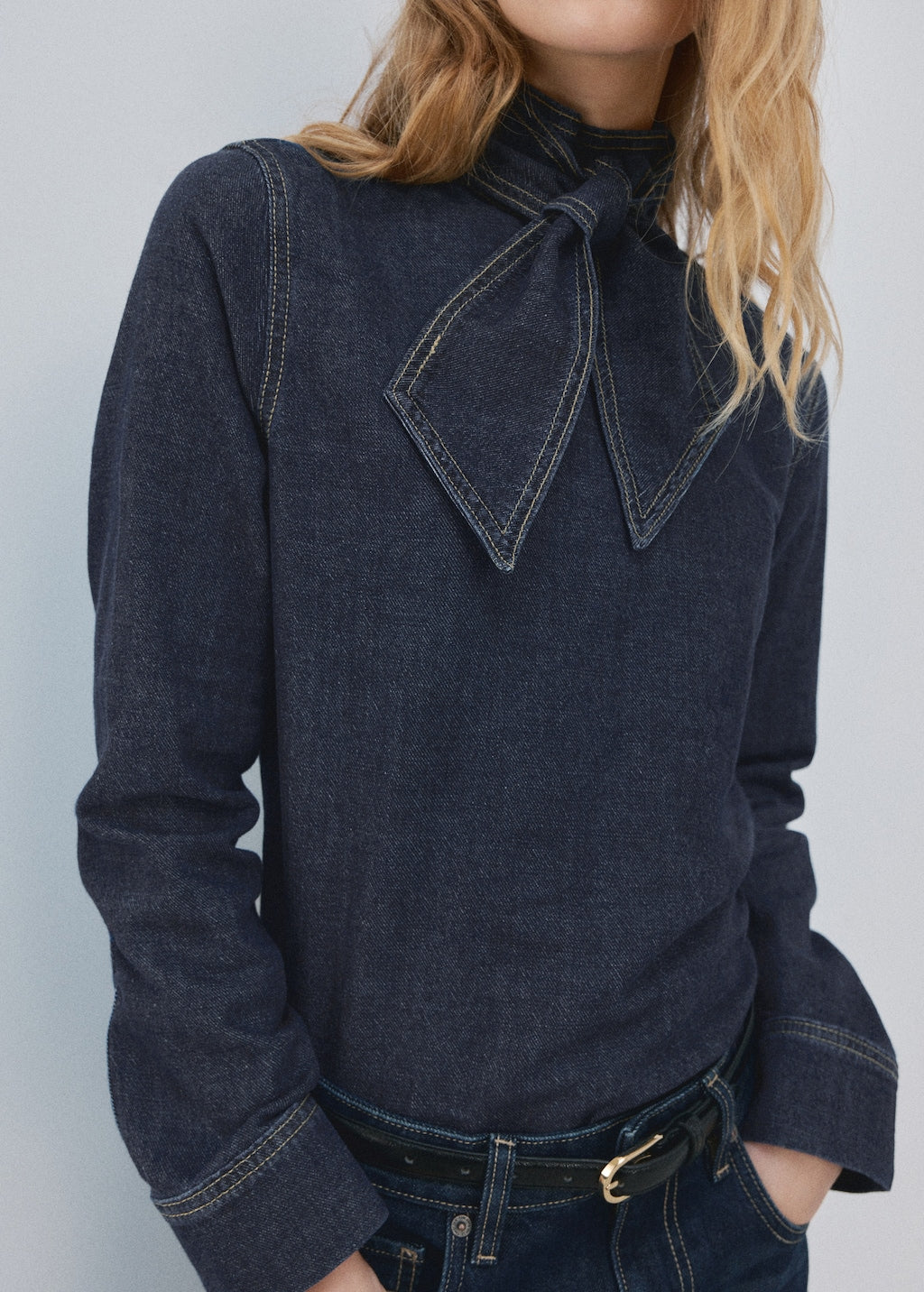 Mango shirt pippa in dark denim - Image 8