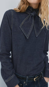 Mango shirt pippa in dark denim - Image 8