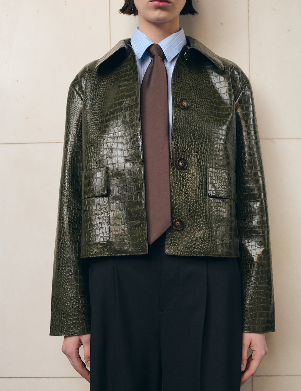 Mango jacket nilo in khaki - Image 1