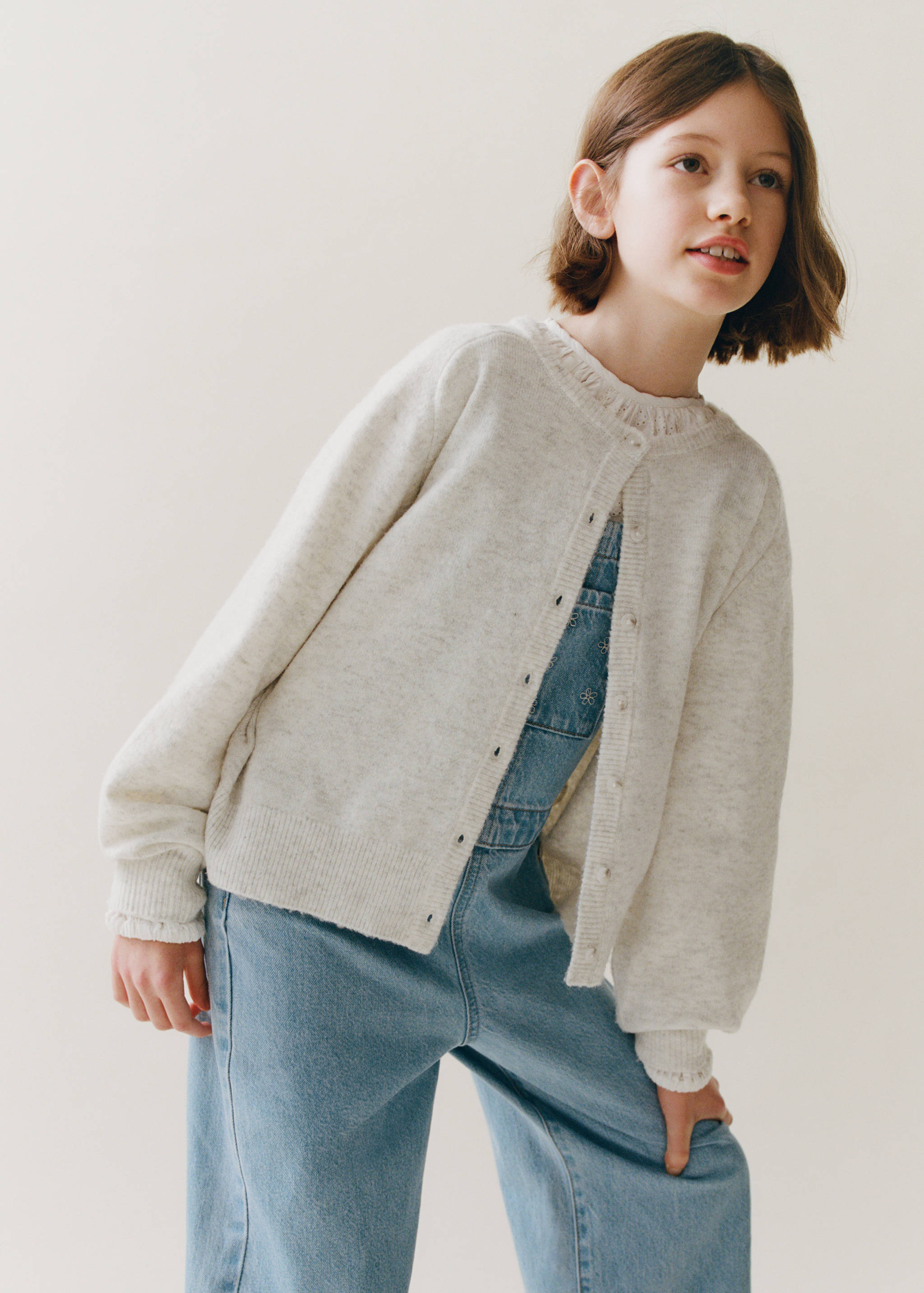 Mango cardigan nina in light vigore grey-008