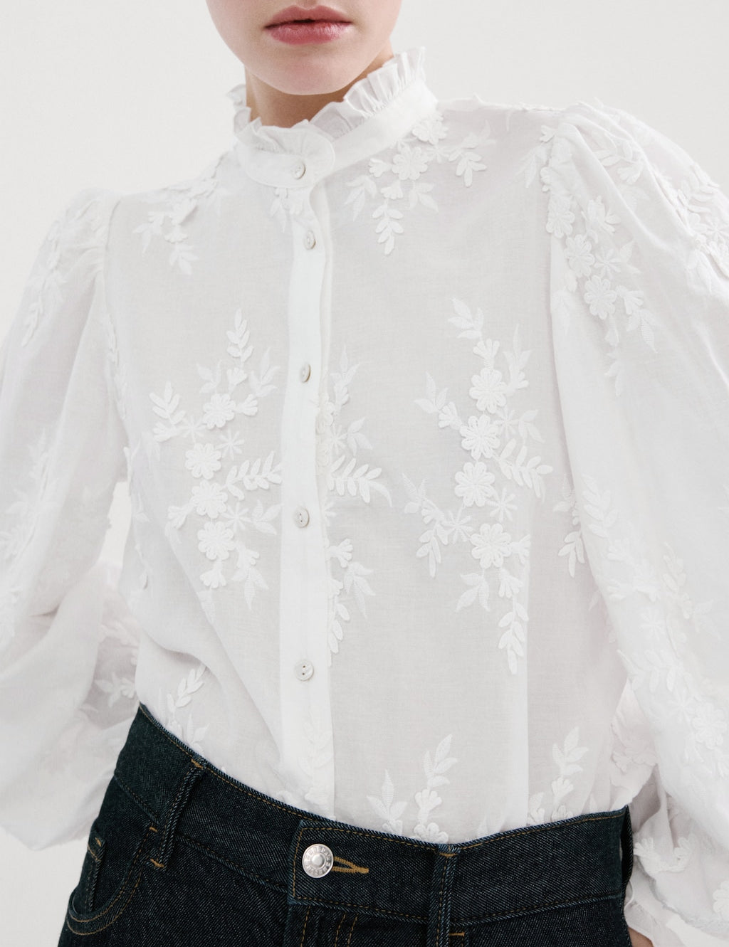 Mango blouse rufla in off white - Image 1