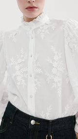 Mango blouse rufla in off white - Image 1