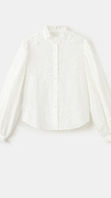 Mango blouse rufla in off white - Image 2